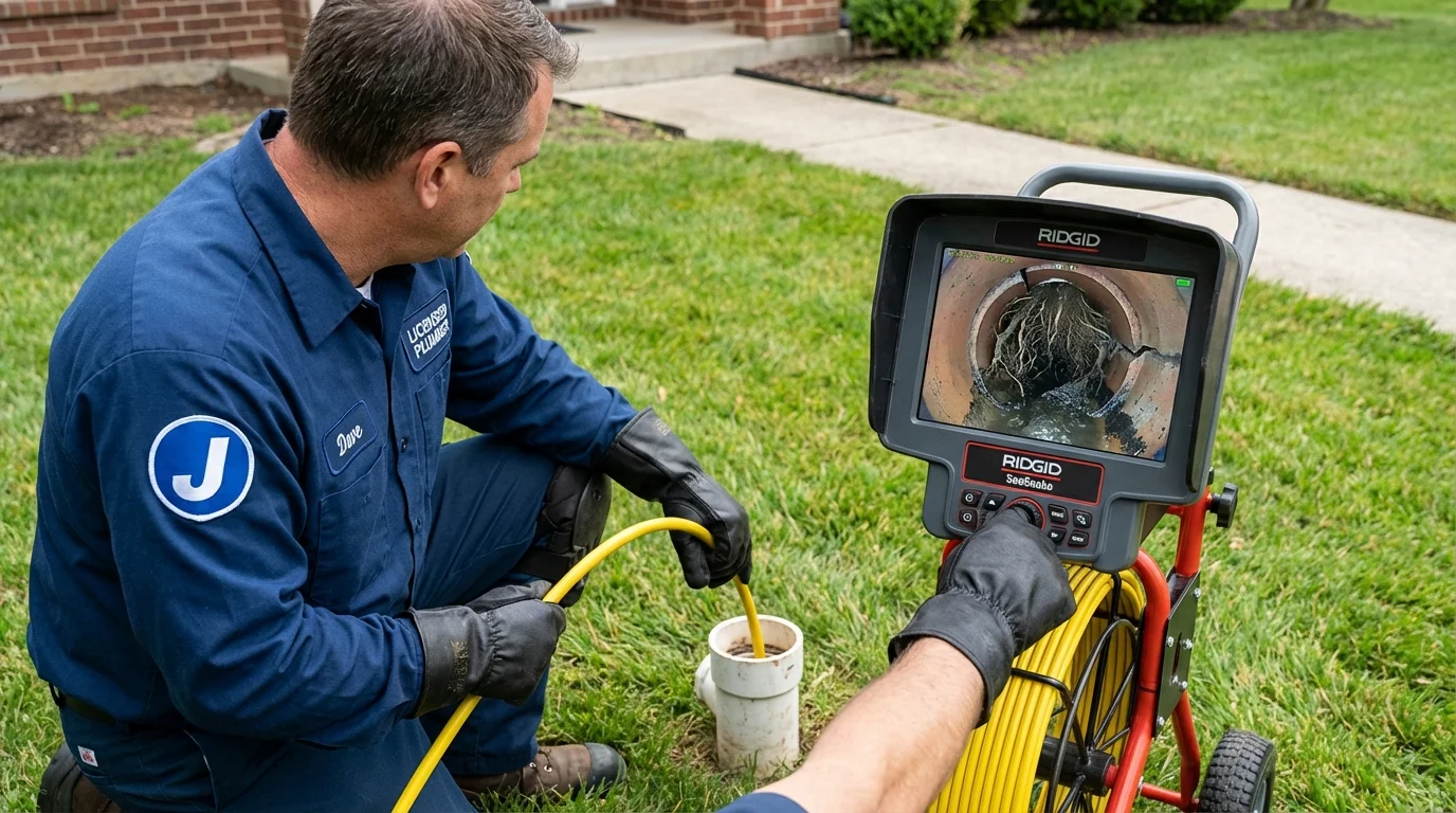 Sewer camera inspection being performed by Johns Plumbing LLC in Hawthorne